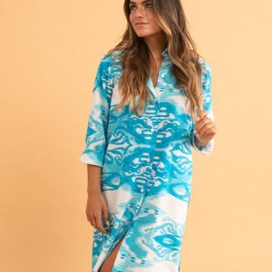 Camisa Concha Ikat Azul