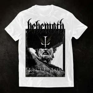 I, Scvlptor – “Ov Aeons and Worlds” T-Shirt by Behemoth (White, Premium, Limited Pre-Order)